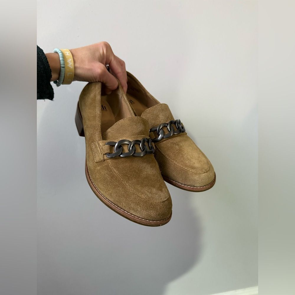 Sofft Chain Link Loafer Suede Nevara Hazelwood Brown Tan Shoes Casual Dressy 8.5 - Picture 12 of 15